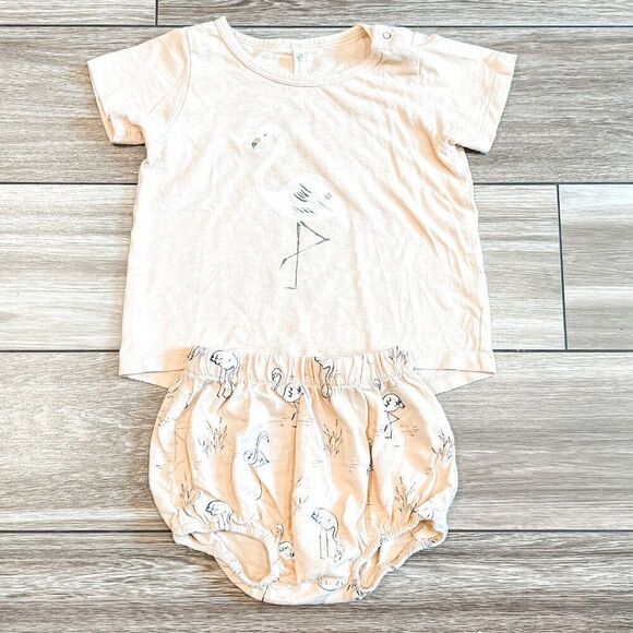 Rylee + Cru Flamingo Print Shirt and Matching Bloomers Size 12-18M - Picture 2 of 5